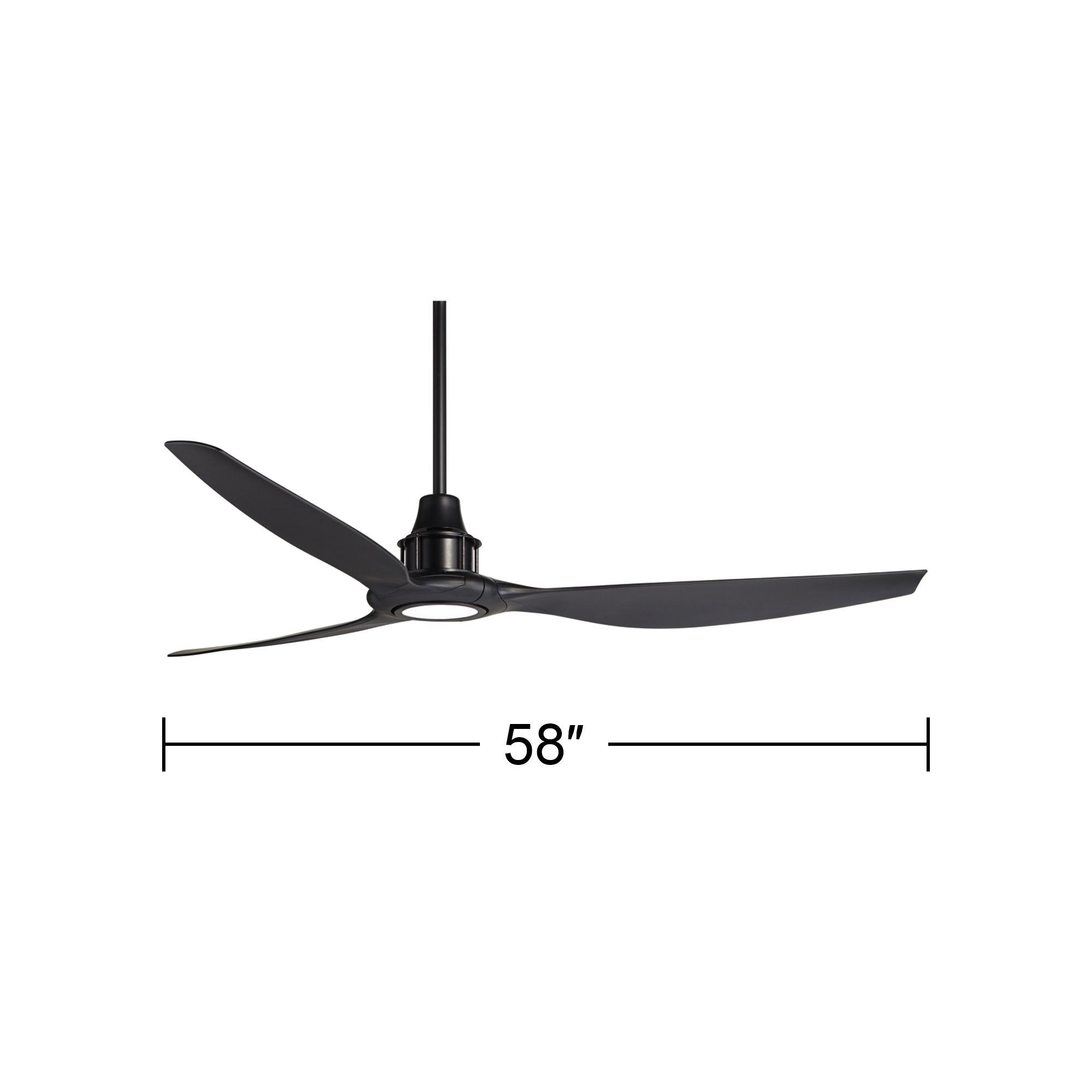 58" Interceptor Matte Black Damp Rated LED Ceiling Fan