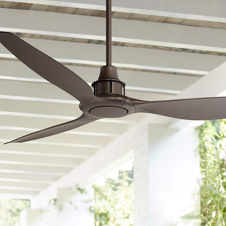 Image 1 58" Interceptor Oil Rubbed Bronze Damp Ceiling Fan