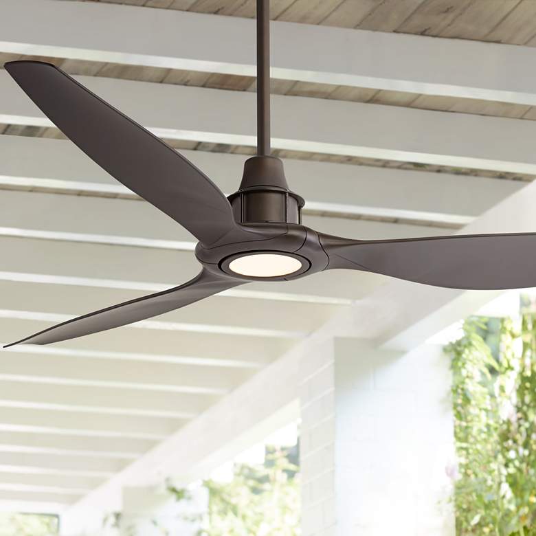 Image 1 58 inch Interceptor Oil-Rubbed Bronze Damp LED Ceiling Fan