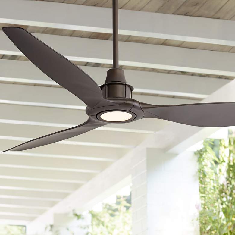 Image 1 58" Interceptor Oil-Rubbed Bronze Damp LED Ceiling Fan