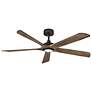 1_58" Layton Matte Black and Driftwood LED Smart Ceiling Fan