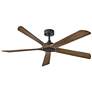 2_58" Layton Matte Black and Driftwood LED Smart Ceiling Fan more views