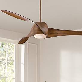 Image1 of 58" Minka Aire Artemis Distressed Koa Modern LED Smart Ceiling Fan