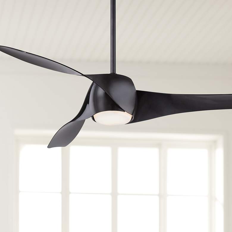 Image 1 58" Minka Aire Artemis Indoor Rated Coal Finish LED Smart Ceiling Fan