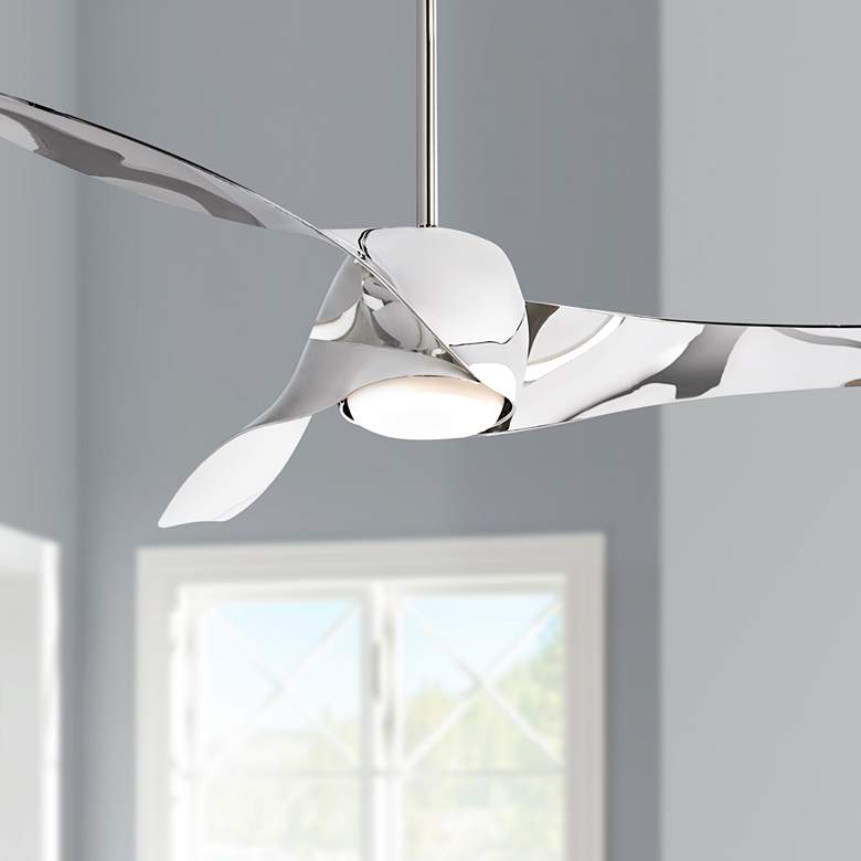 Image 1 58" Minka Aire Artemis Liquid Nickel LED Smart Ceiling Fan