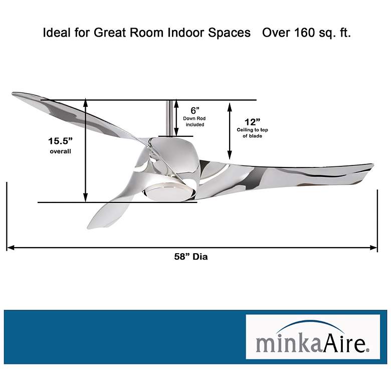 Image 5 58" Minka Aire Artemis Liquid Nickel LED Smart Ceiling Fan more views