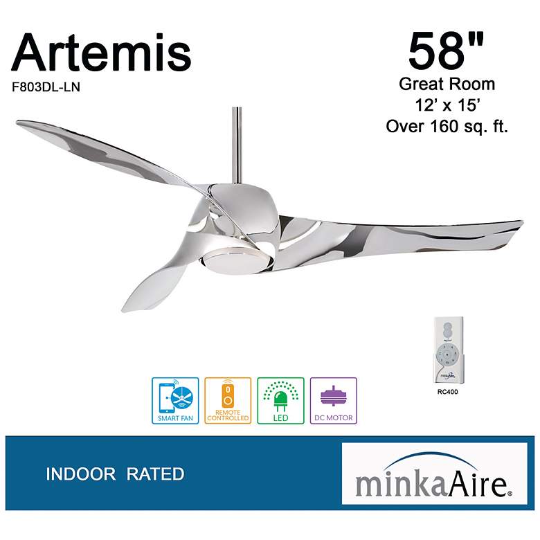 Image 6 58" Minka Aire Artemis Liquid Nickel LED Smart Ceiling Fan more views