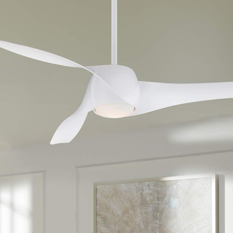 Image 1 58" Minka Aire Artemis White Finish LED Modern Smart Ceiling Fan
