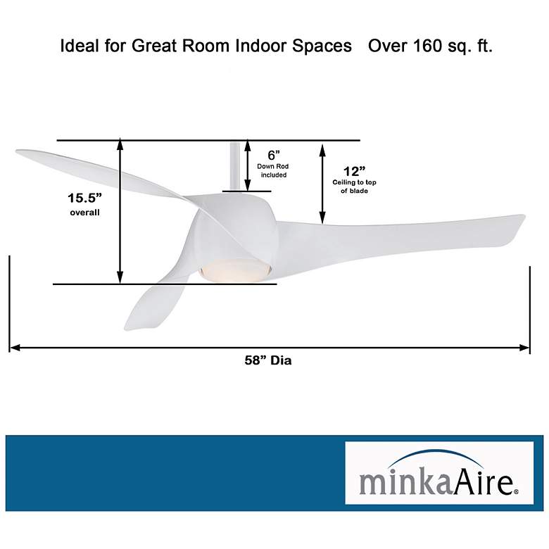 Image 7 58" Minka Aire Artemis White Finish LED Modern Smart Ceiling Fan more views