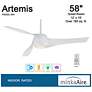 58" Minka Aire Artemis White Finish LED Modern Smart Ceiling Fan
