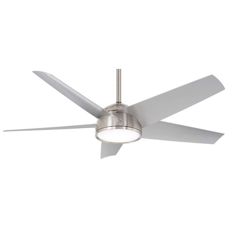 Image 1 58 inch Minka Aire Chubby Brushed Nickel LED Smart Ceiling Fan with Remote