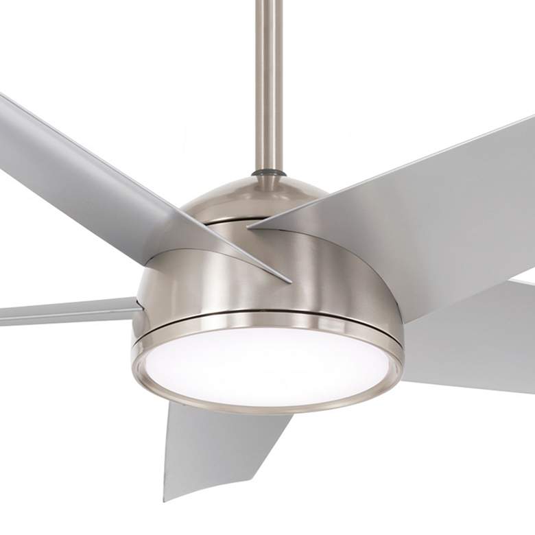 Image 2 58" Minka Aire Chubby Brushed Nickel LED Smart Ceiling Fan with Remote more views