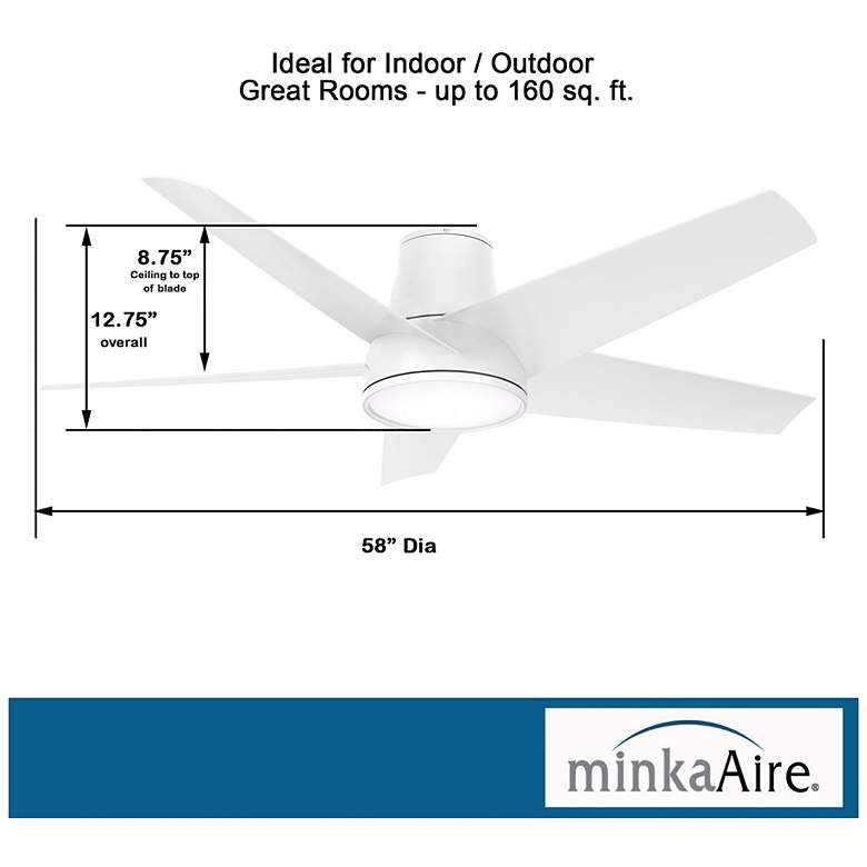 Image 6 58" Minka Aire Chubby II Flat White LED Hugger Smart Ceiling Fan more views