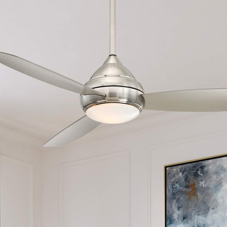 Image 1 58" Minka Aire Concept I Nickel Wet Ceiling Fan with Wall Control