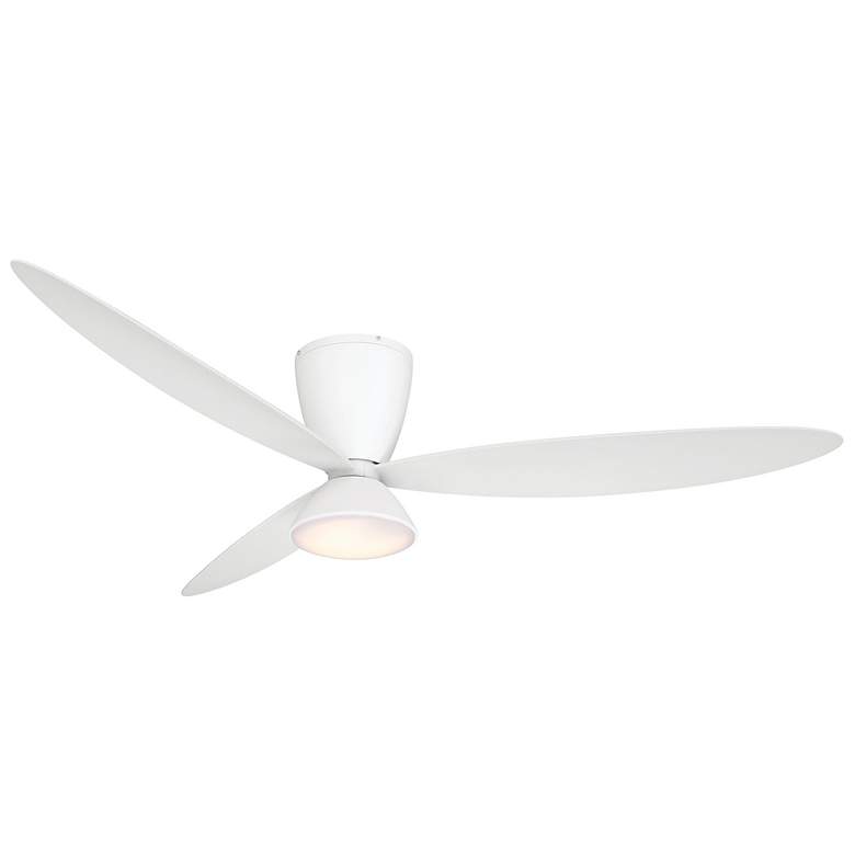 Image 1 58" Minka Aire Hourglass Flat White LED Smart Ceiling Fan