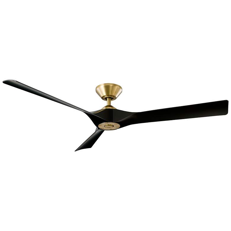 Image 2 58" Modern Forms Torque Brass and Black Wet Rated Smart Ceiling Fan