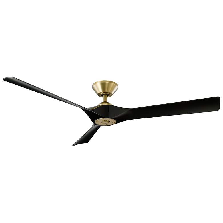 Image 2 58" Modern Forms Torque Brass and Black Wet Rated Smart Ceiling Fan