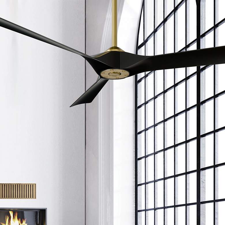 Image 1 58 inch Modern Forms Torque Brass and Black Wet Rated Smart Ceiling Fan