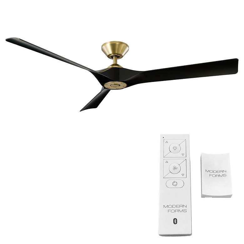Image 6 58" Modern Forms Torque Brass and Black Wet Rated Smart Ceiling Fan more views