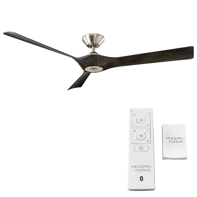 Image 4 58" Modern Forms Torque Brushed Nickel and Ebony Smart Ceiling Fan more views