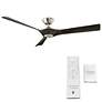 58" Modern Forms Torque Brushed Nickel and Ebony Smart Ceiling Fan