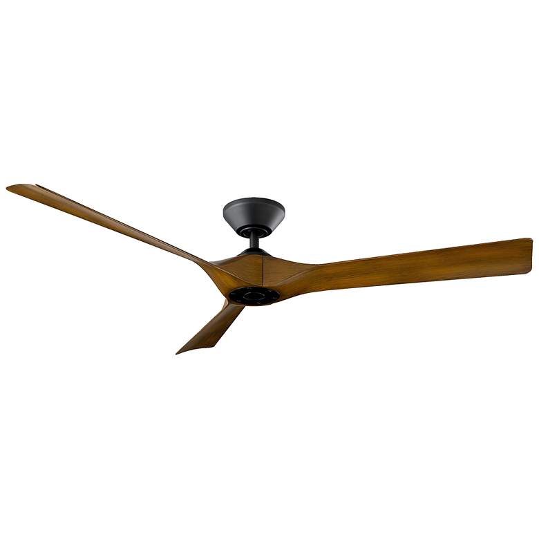 Image 1 58" Modern Forms Torque Matte Black Distressed Koa Smart Ceiling Fan
