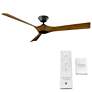 58" Modern Forms Torque Matte Black Distressed Koa Smart Ceiling Fan