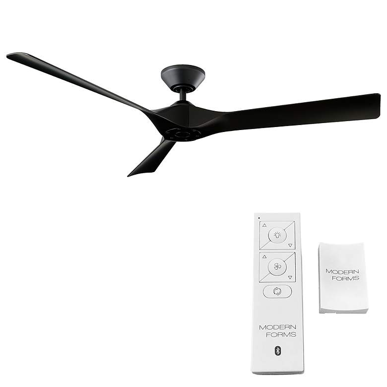 Image 5 58 inch Modern Forms Torque Matte Black Indoor/Outdoor Smart Ceiling Fan more views