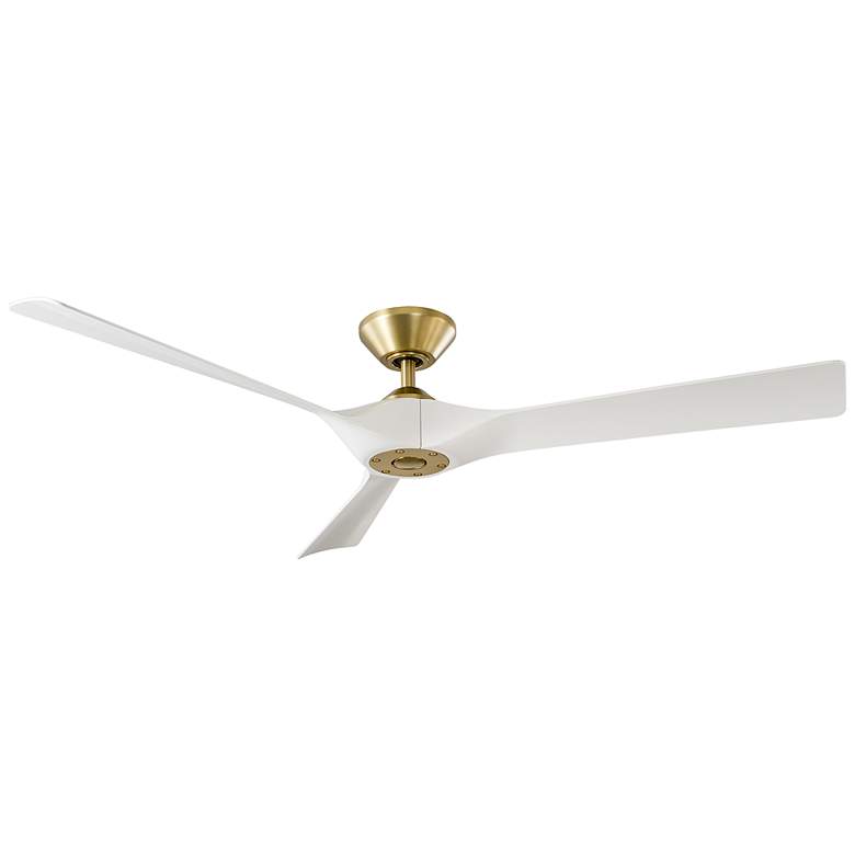 Image 1 58" Modern Forms Torque Soft Brass and Matte White Smart Ceiling Fan