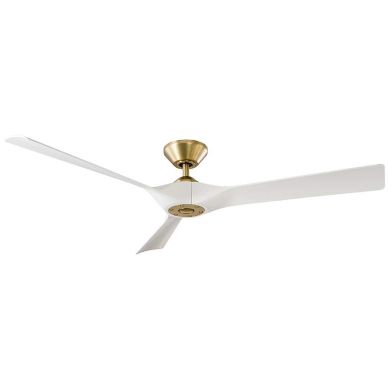 Image 1 58" Modern Forms Torque Soft Brass and Matte White Smart Ceiling Fan