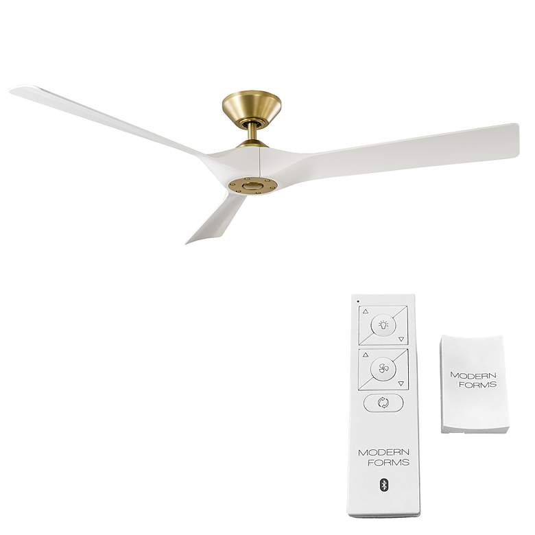 Image 5 58" Modern Forms Torque Soft Brass and Matte White Smart Ceiling Fan more views