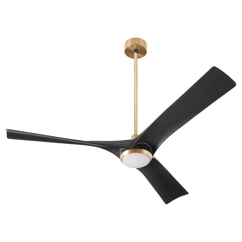 Image 2 58" Oxygen Ridley Aged Brass and Black Damp Rated Smart Ceiling Fan more views