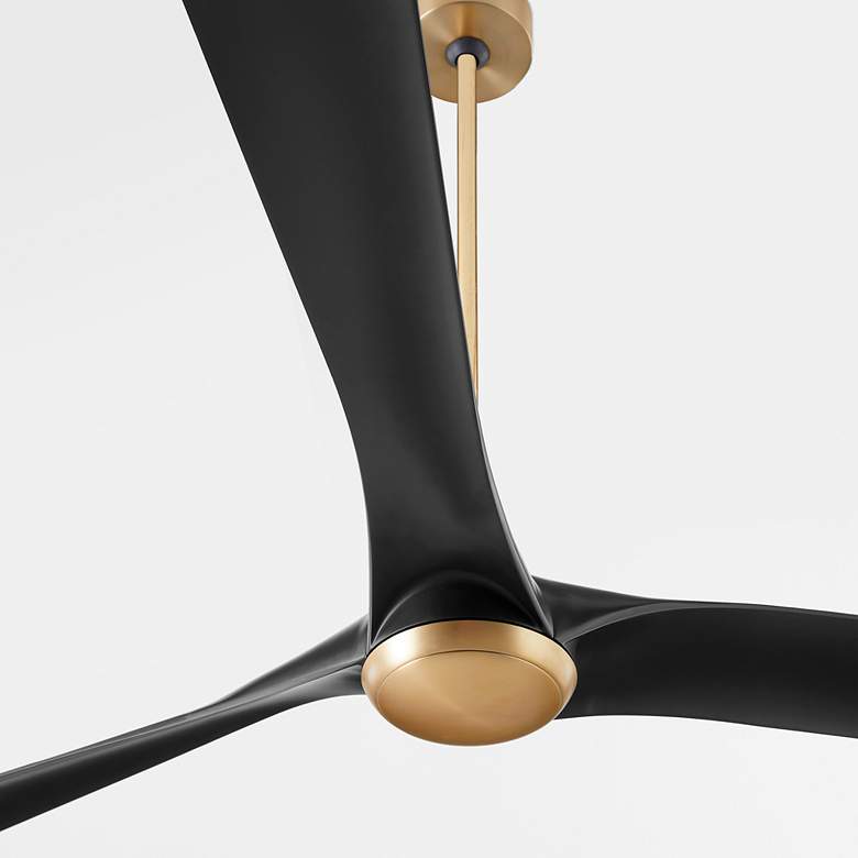 Image 5 58" Oxygen Ridley Aged Brass and Black Damp Rated Smart Ceiling Fan more views