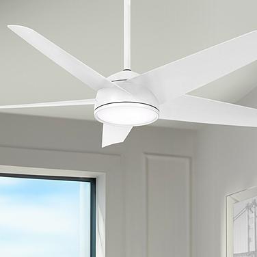 58" Minka Aire Chubby Flat White LED Smart Ceiling Fan with Remote