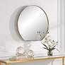 Thumbnail1 of Cabell Plated Brushed Brass 30" x 28" Wall Mirror in scene