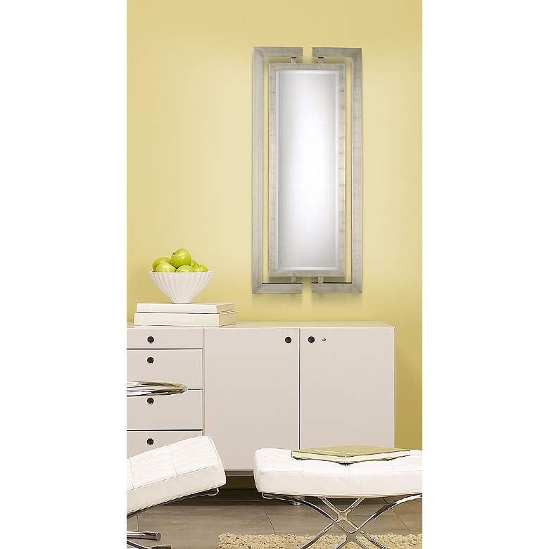Image 1 Uttermost Jamal 76" x 34" Silver Lead Finish Large Wall Mirror in scene