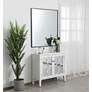 1_Duncan Black Metal 36" x 40" Vanity Wall Mirror in scene