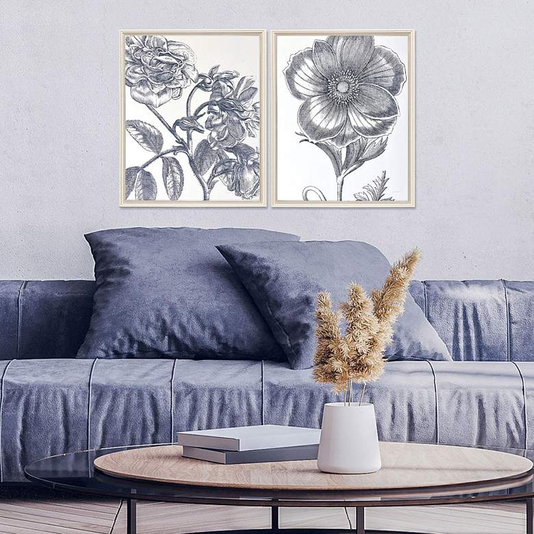Image 1 Belle Fleur II 22" High 2-Piece Giclee Framed Wall Art Set in scene