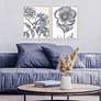1_Belle Fleur II 22" High 2-Piece Giclee Framed Wall Art Set in scene