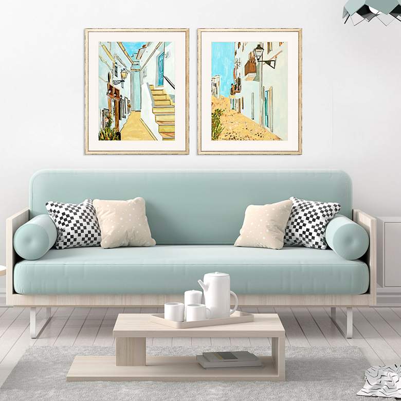 Image 1 Beach Alley I 31 inch High 2-Piece Giclee Framed Wall Art Set in scene