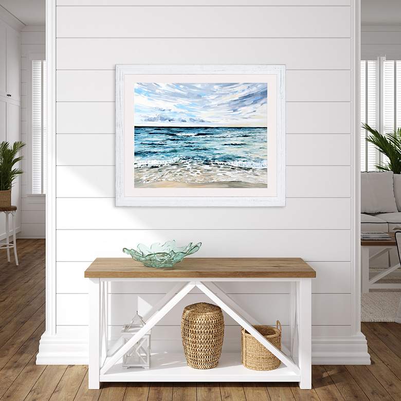 Image 1 Whispy Clouds 51" Wide Rectangular Giclee Framed Wall Art in scene