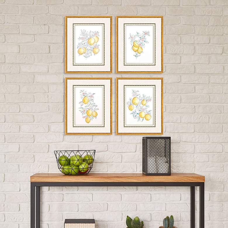 Image 1 Citrus Fresh 21" High 4-Piece Framed Wall Art Set in scene