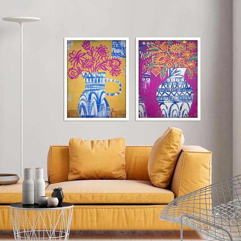 Image 1 Talavera Vases 26" High 2-Piece Giclee Framed Wall Art Set in scene