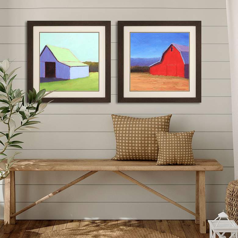 Image 1 Homestead Barn I 25" Square 2-Piece Framed Wall Art Set in scene