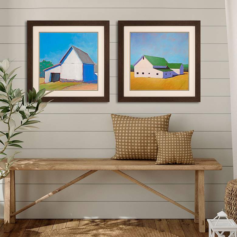Image 1 Homestead Barn II 25" Square 2-Piece Framed Wall Art Set in scene