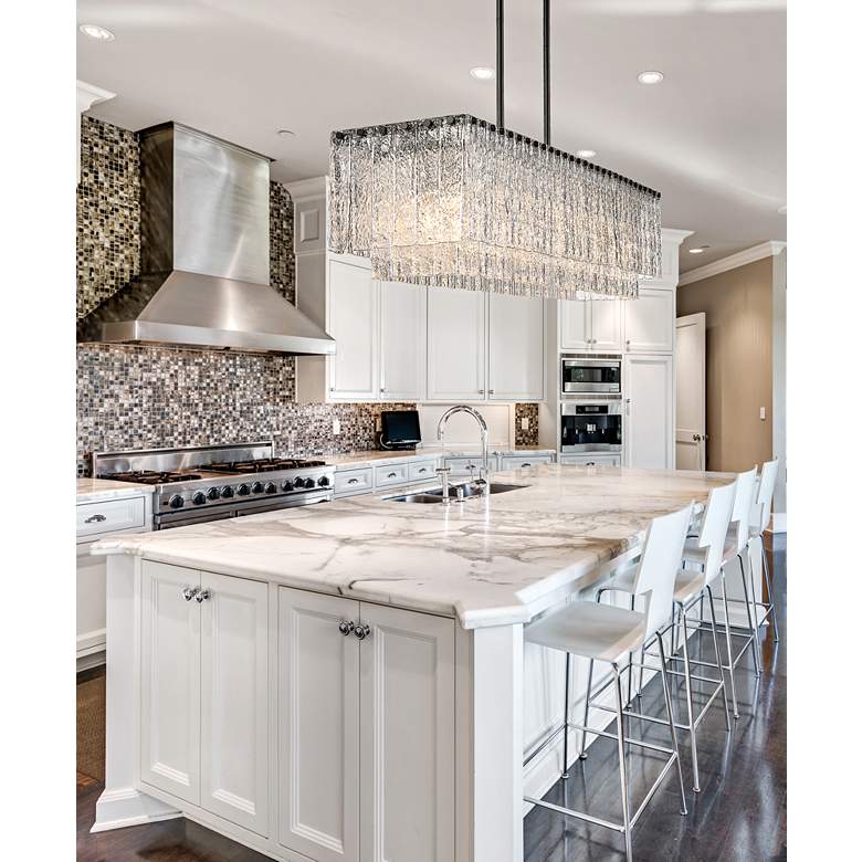 Image 1 Z-Lite Glacier 53 1/2" Wide Matte Black 7-Light Linear Chandelier in scene