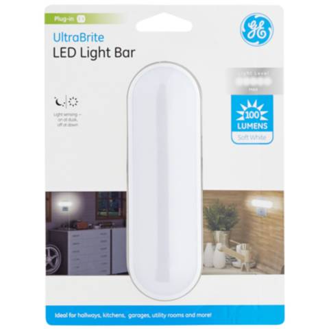 GE Ultrabrite Plug-in LED Light Bar 100 Lumens Dusk to Dawn White 12498 for sale online 