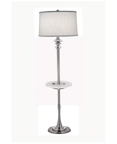 59" H Antique Nickel & 13" Dia Acrylic Tray Floor Lamp with U