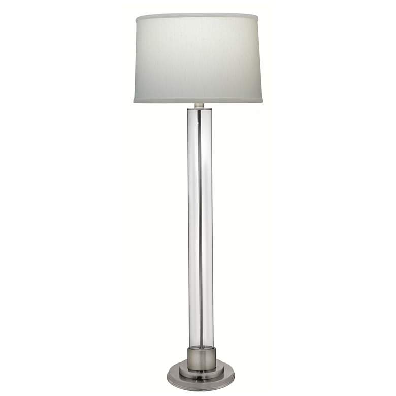 Image 1 59" H Satin Nickel & Clear Acrylic Tube Floor Lamp