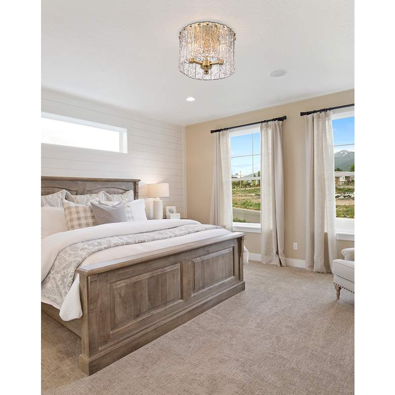 Image 1 Glacier 12 1/2" Wide Modern Gold 3-Light Ceiling Light in scene